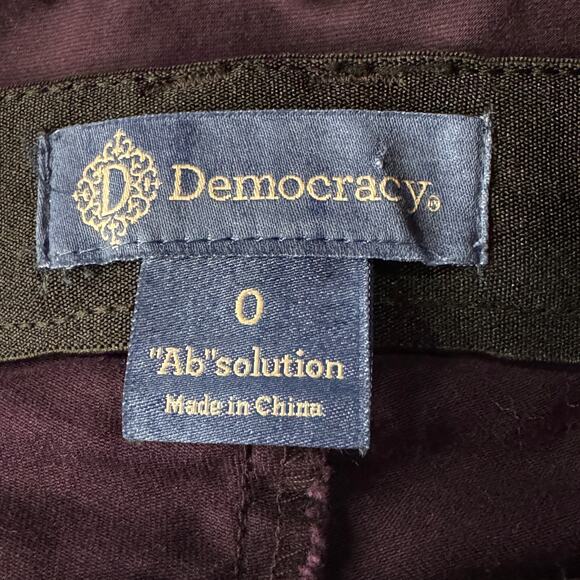 Democracy SZ 0 “Ab”solution Straight Trouser Pants Stretch Zip-Fly Pocket Purple - Picture 9 of 10